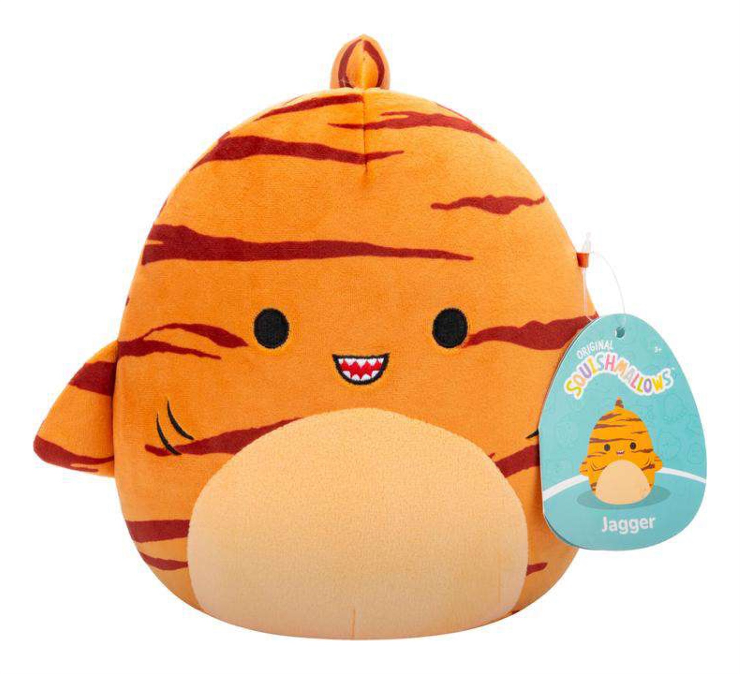Jazwares Squishmallows Peluche Jagger lo Squalo Tigre 19 cm - Morbido e Adorabile Compagno di Abbraccio