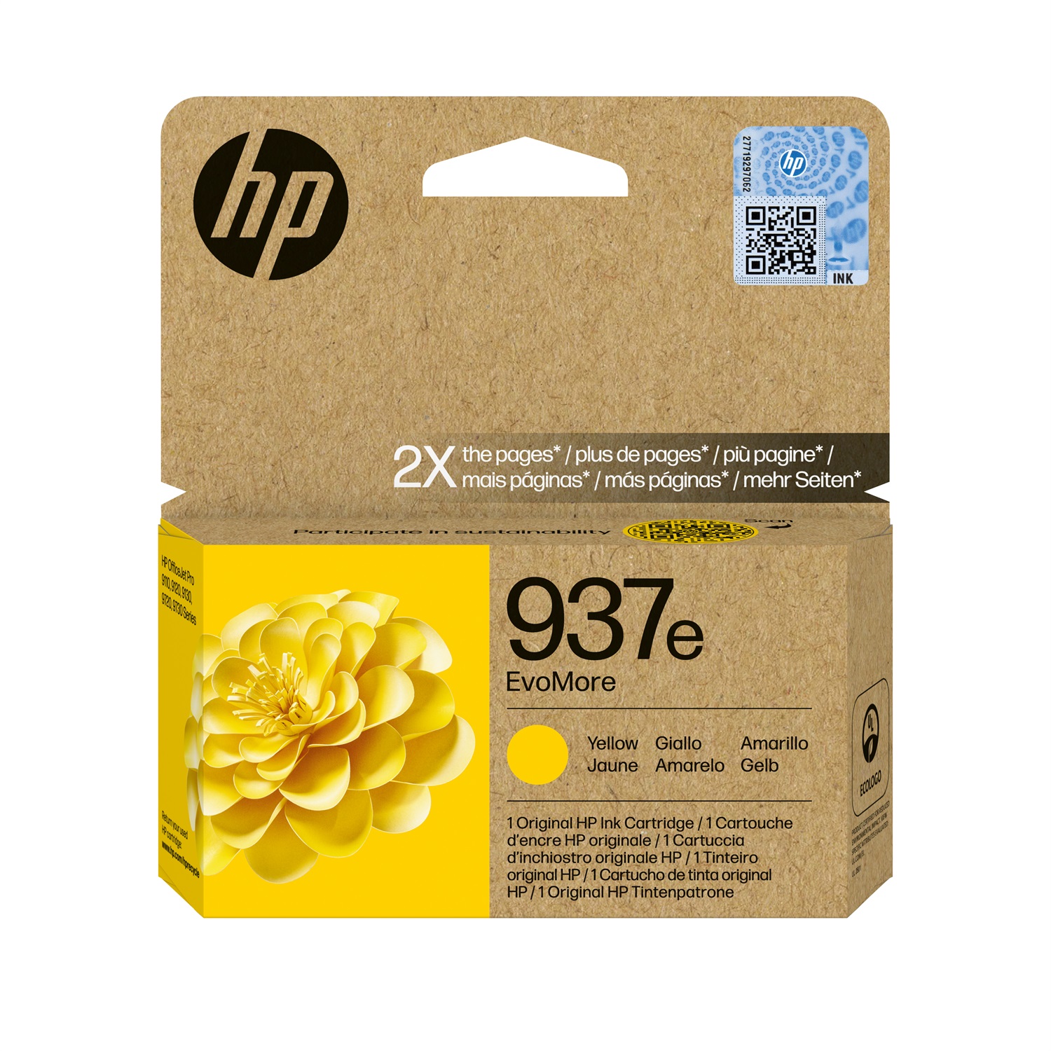 HP Cartuccia di inchiostro originale giallo 937e EvoMore - Fino a 1650 pagine, sostenibile