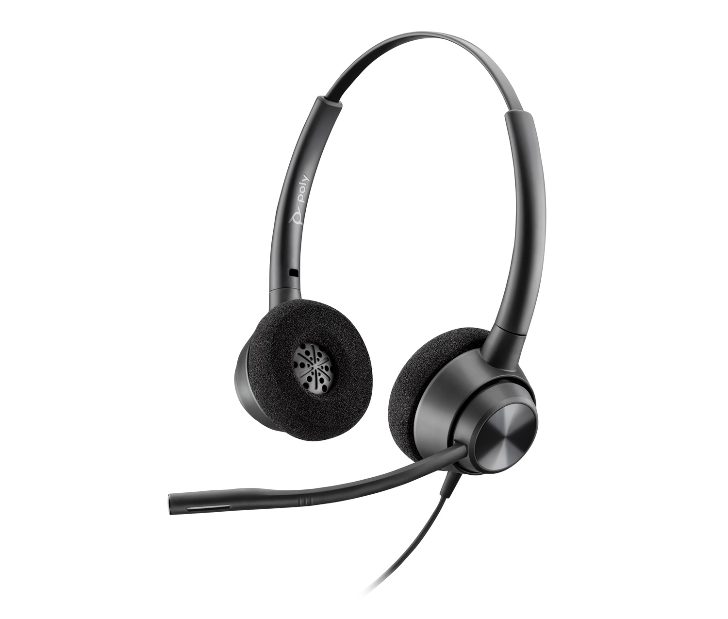 POLY Cuffie Binaurali EncorePro 320 Cablato con Quick Disconnect TAA - Nero, 105 g, Certificato per Skype for Business