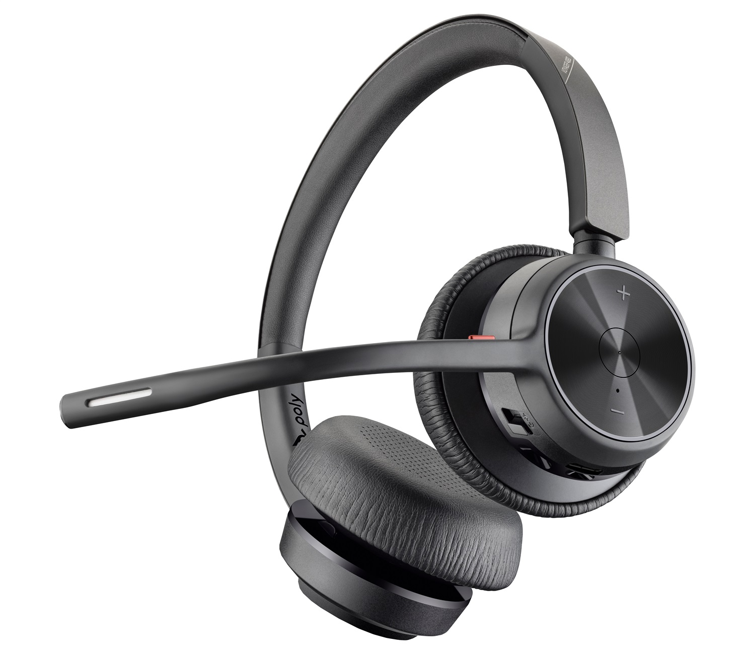 Poly Voyager 4320 UC Cuffie Stereo Wireless USB-A e Bluetooth con Microfono, Supporto per Ricarica, Nero
