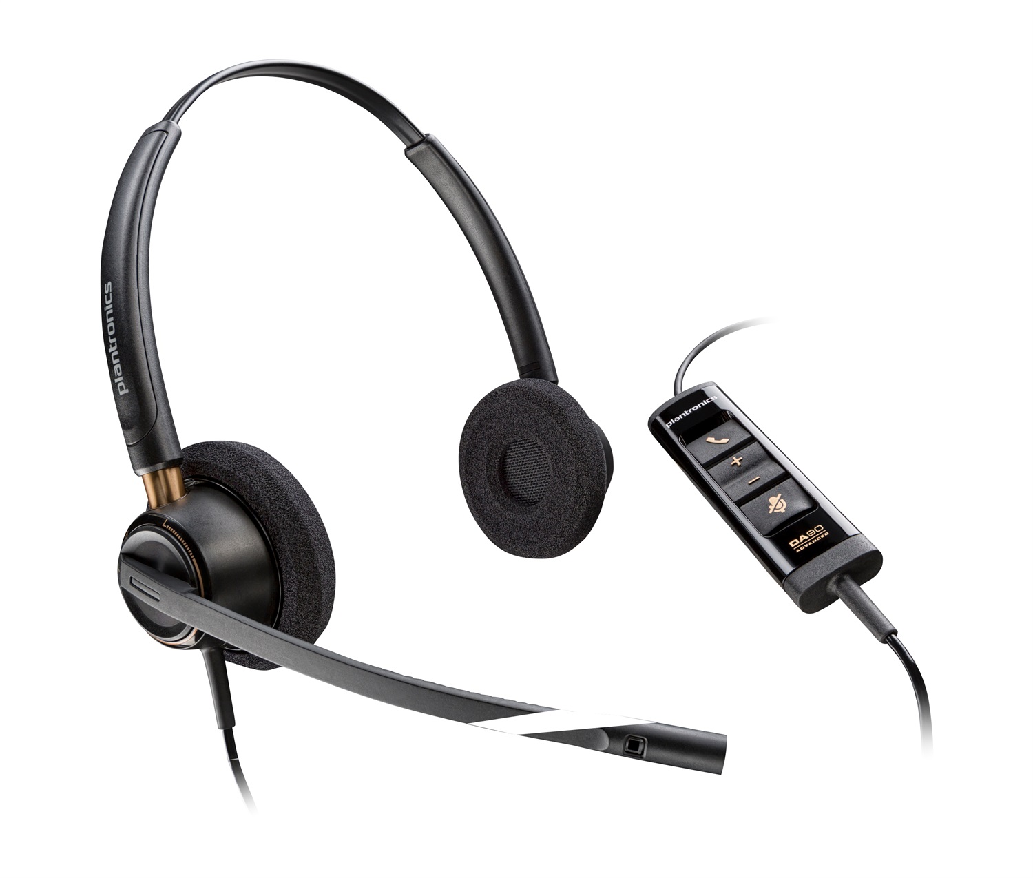 POLY Cuffie stereo USB-A EncorePro 525 - Auricolare Cablato per Musica e Chiamate, 55 g, Nero