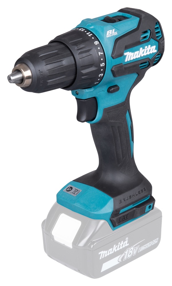 Makita DHP490Z Trapano Combinato 18V Li-Ion Brushless, 65Nm, 1900rpm, Mandrino 13mm