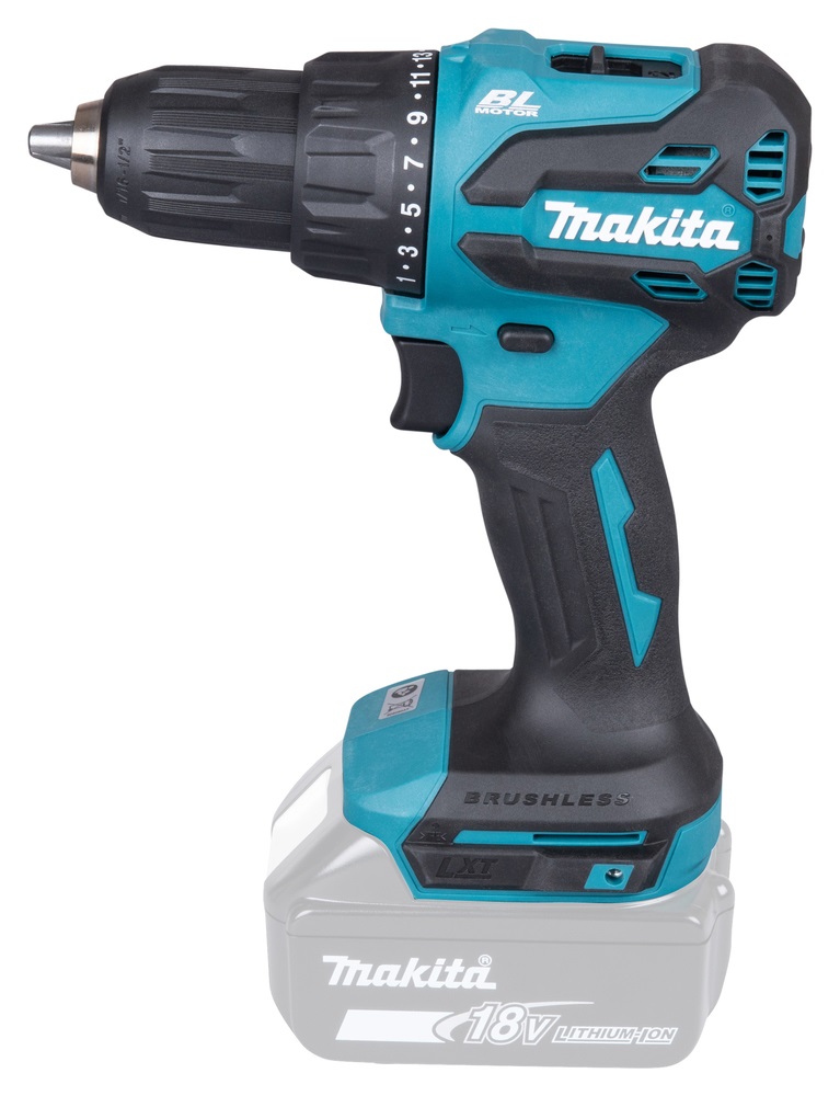 Makita DHP490Z Trapano Combinato 18V Li-Ion Brushless, 65Nm, 1900rpm, Mandrino 13mm