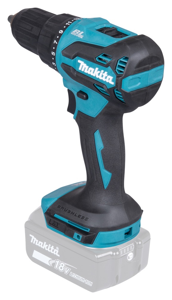 Makita DHP490Z Trapano Combinato 18V Li-Ion Brushless, 65Nm, 1900rpm, Mandrino 13mm