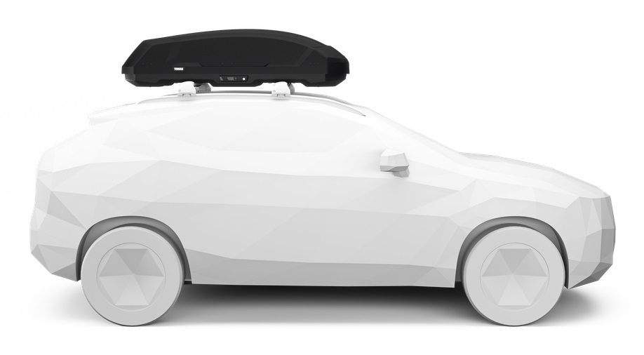Thule Force 3 Box da Tetto Nero Opaco M - 400 Litri, Superficie AeroSkin, Montaggio PowerClick, Accessibilità DualSide