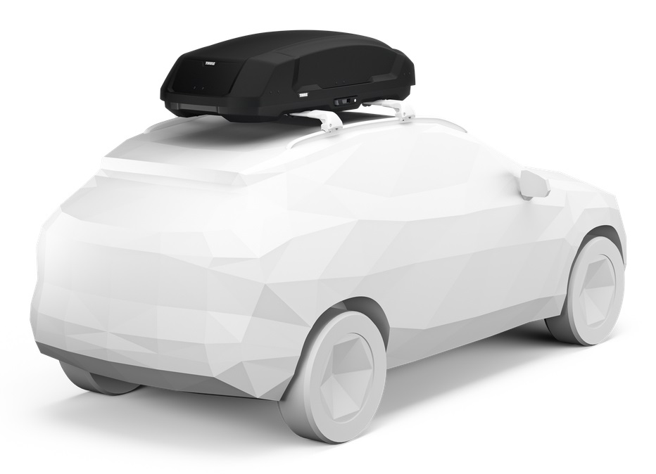 Thule Force 3 Box da Tetto Nero Opaco M - 400 Litri, Superficie AeroSkin, Montaggio PowerClick, Accessibilità DualSide