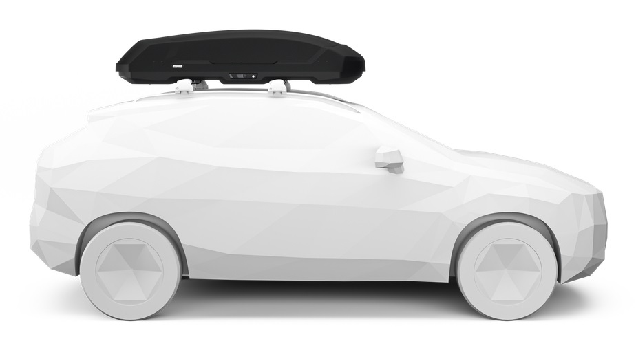 Thule Force 3 Box da Tetto Nero Opaco L 450 Litri - Design AeroSkin, Montaggio PowerClick, Accesso DualSide
