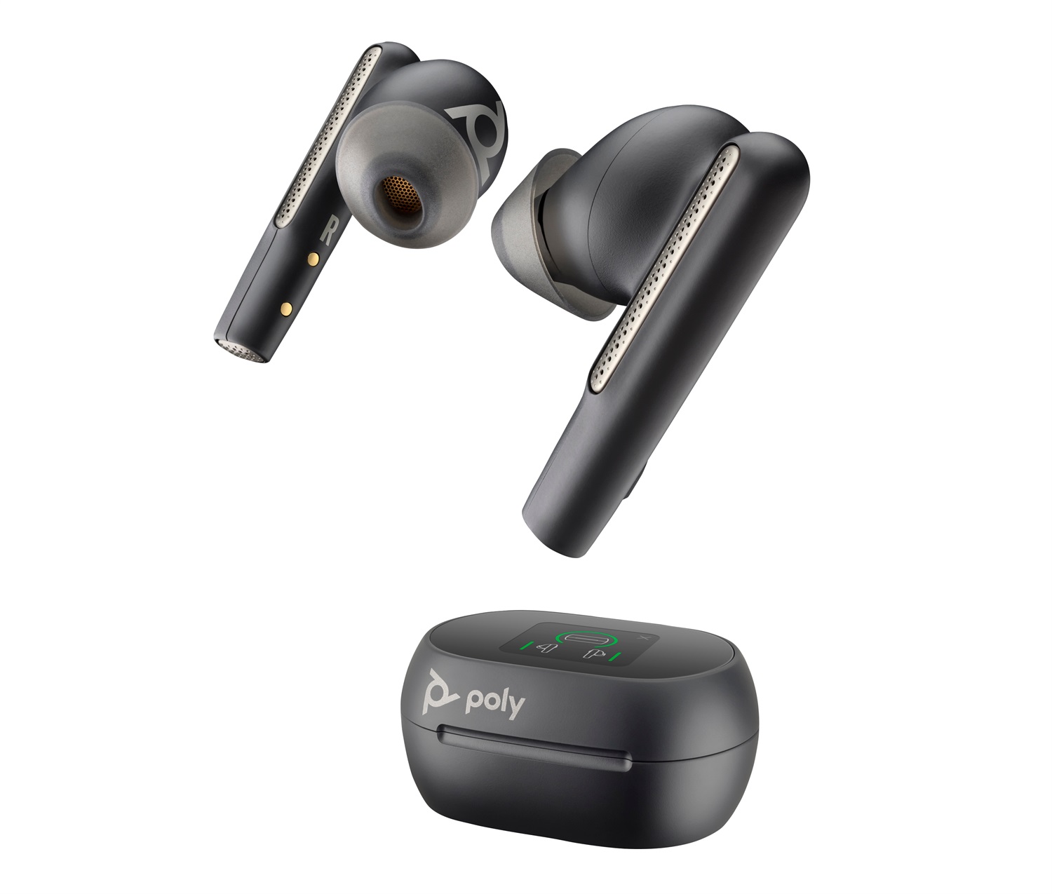 POLY Voyager Free 60 UC Auricolari Wireless Bluetooth Nero con Adattatore BT700 USB-A e Custodia per Ricarica Touchscreen