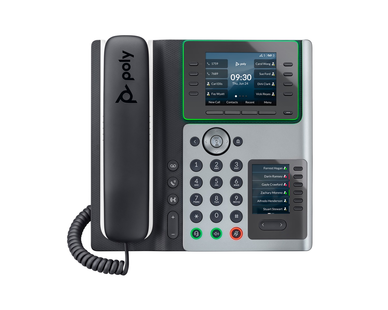 POLY Edge E450 - Telefono IP VoIP con Wi-Fi, Bluetooth, 8 linee, Display IPS 3.5