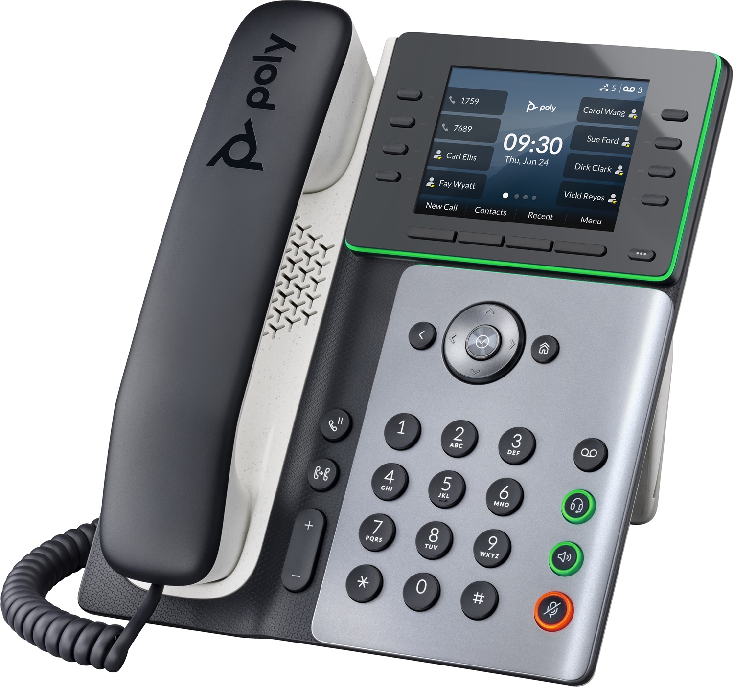 POLY Telefono IP Edge E300 Nero - 8 Linee, Display IPS 3.5