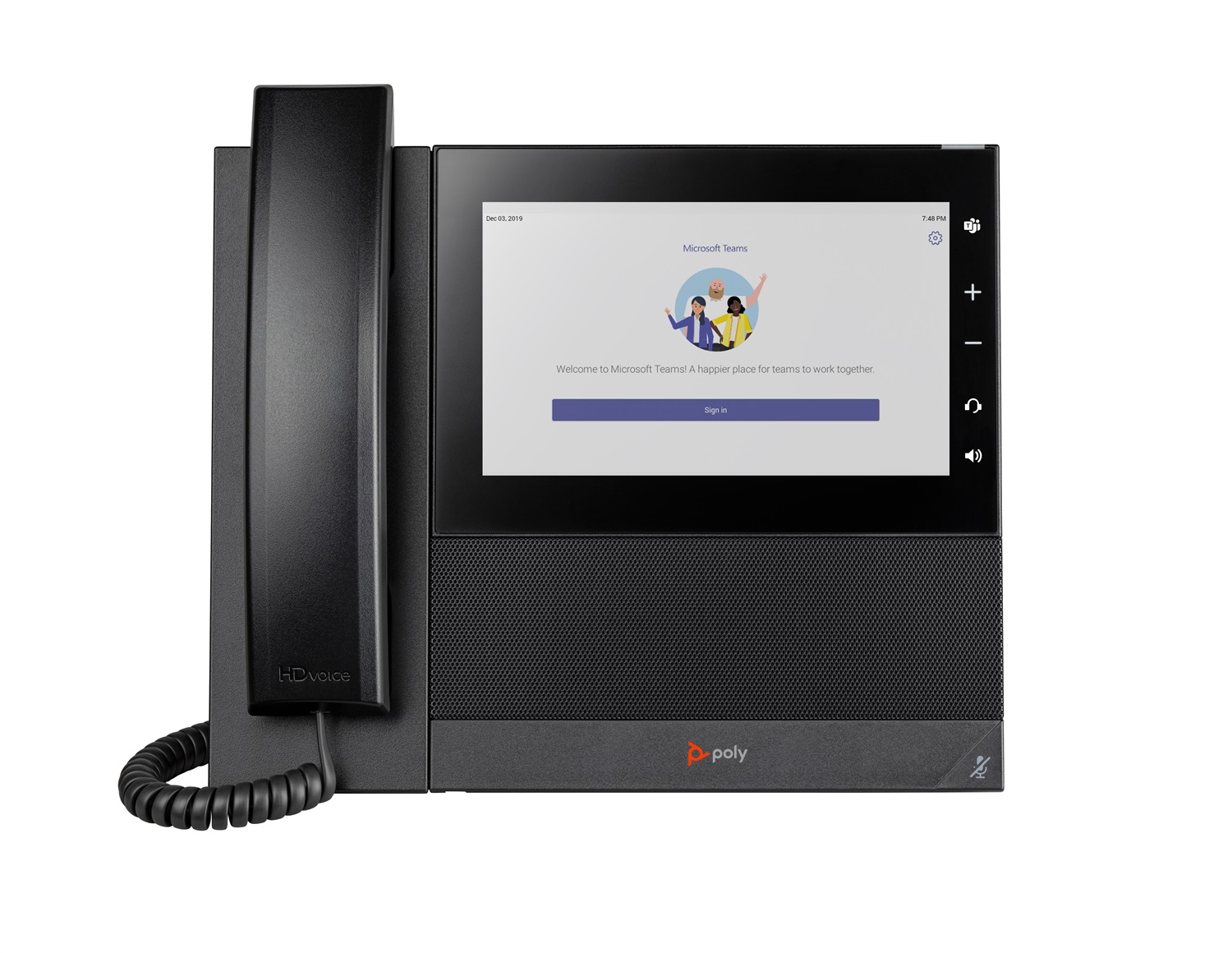 POLY CCX 600 Telefono IP Multimediale Aziendale per Microsoft Teams, Abilitato PoE, Nero, Cornetta Cablata, Display Touchscreen LCD 7
