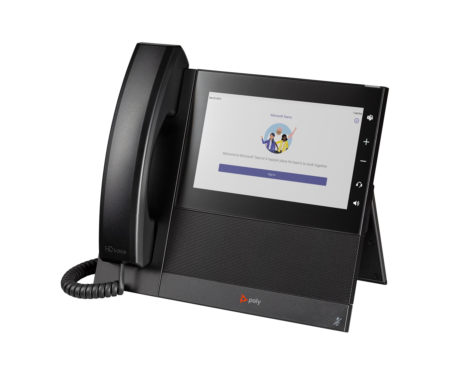 POLY CCX 600 Telefono IP Multimediale Aziendale per Microsoft Teams, Abilitato PoE, Nero, Cornetta Cablata, Display Touchscreen LCD 7