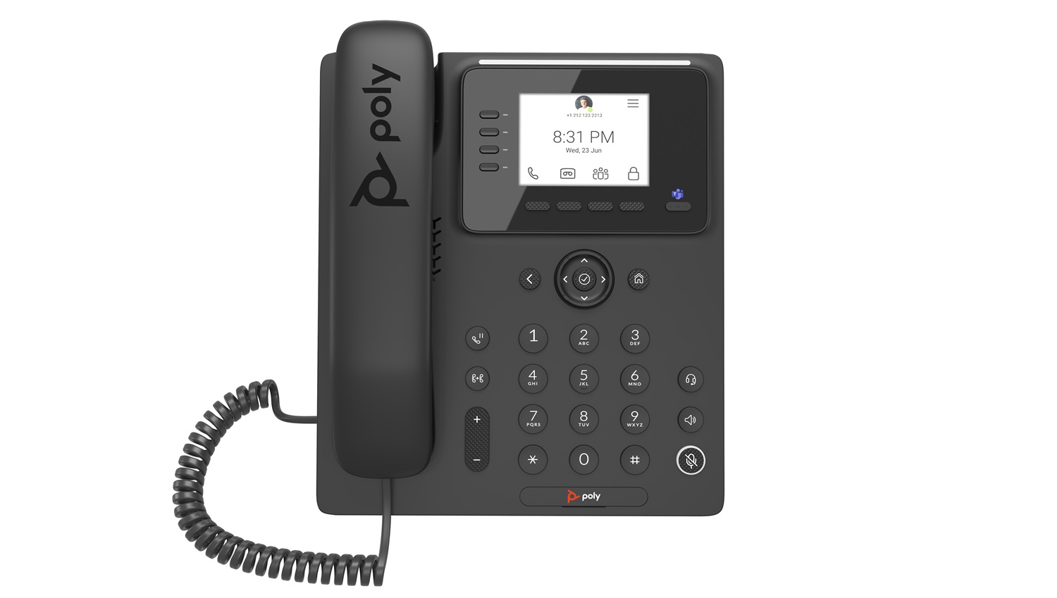Poly CCX 350 Telefono multimediale aziendale per Microsoft Teams - PoE, HD Audio, Display LCD 2.8