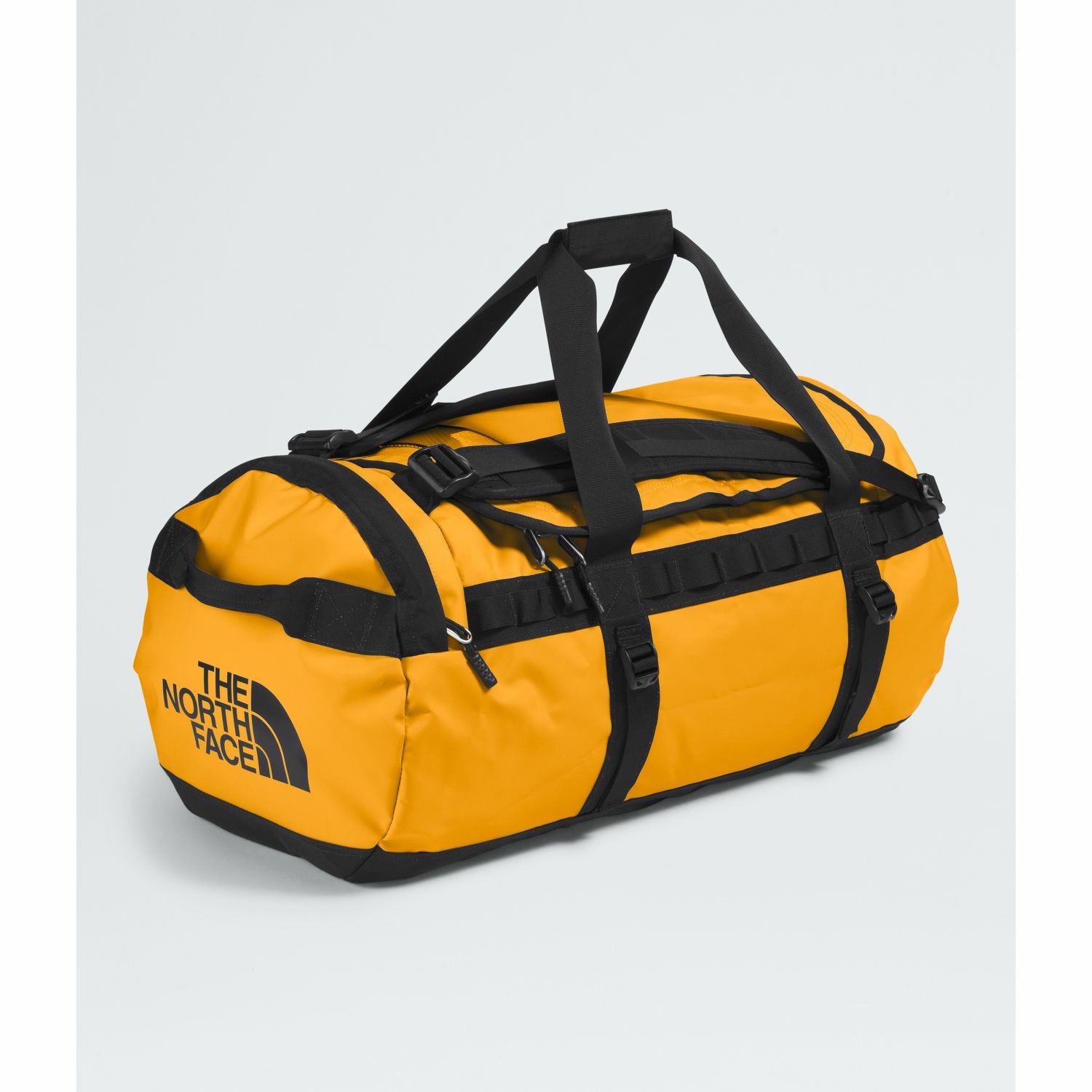The North Face Base Camp Duffel M - Borsone da Viaggio Impermeabile 71L in Nylon e Poliestere Riciclato - Colore Summit Gold/Black