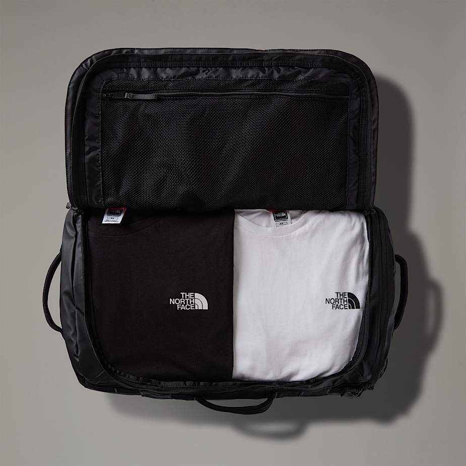 The North Face Base Camp Voyager Duffel 32L - Borsa da Viaggio in Nylon e Poliestere, TNF Black/Asphalt Grey, con Spallacci Imbottiti e Tasca per Laptop