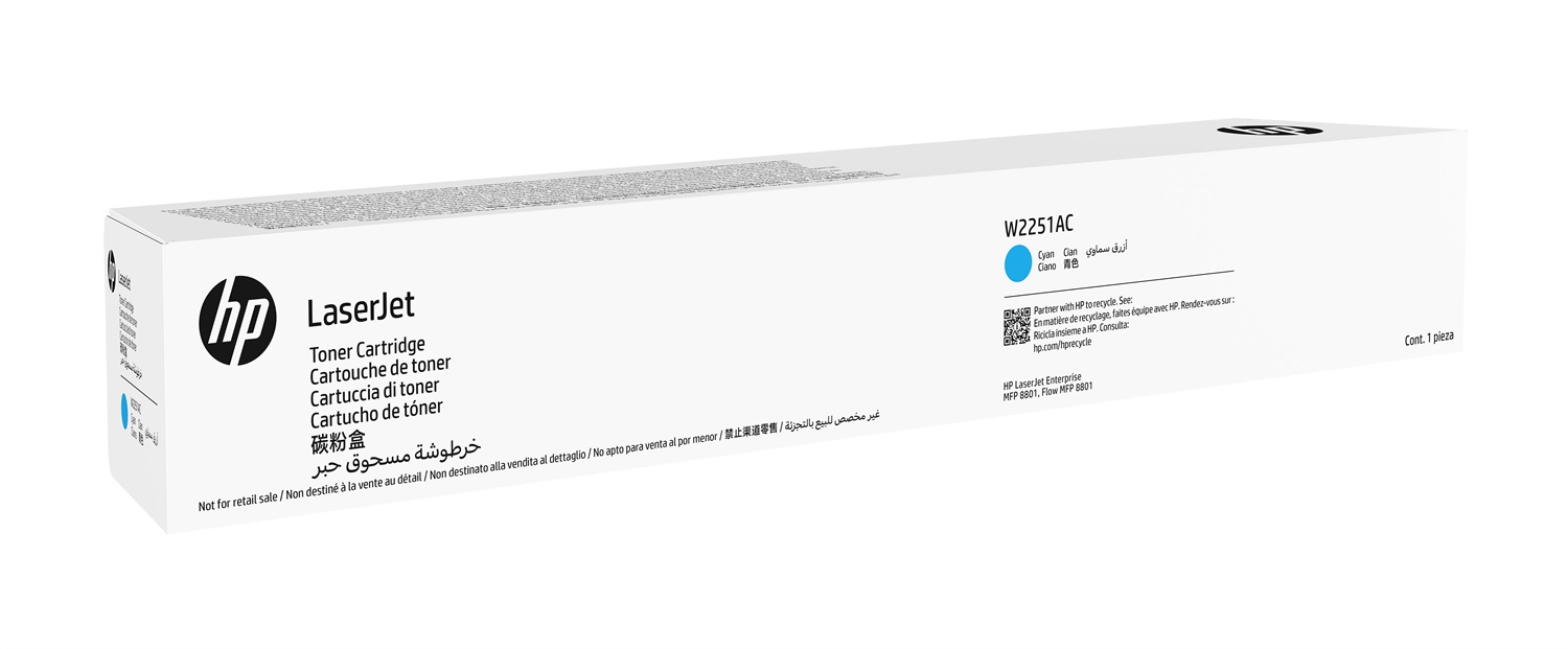 HP W2251AC Toner Ciano Originale LaserJet - 40000 Pagine, 1 Pz