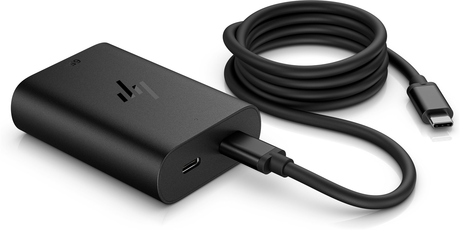 HP Caricabatterie per Laptop USB-C GaN da 65 W con Due Porte per Ricarica Simultanea