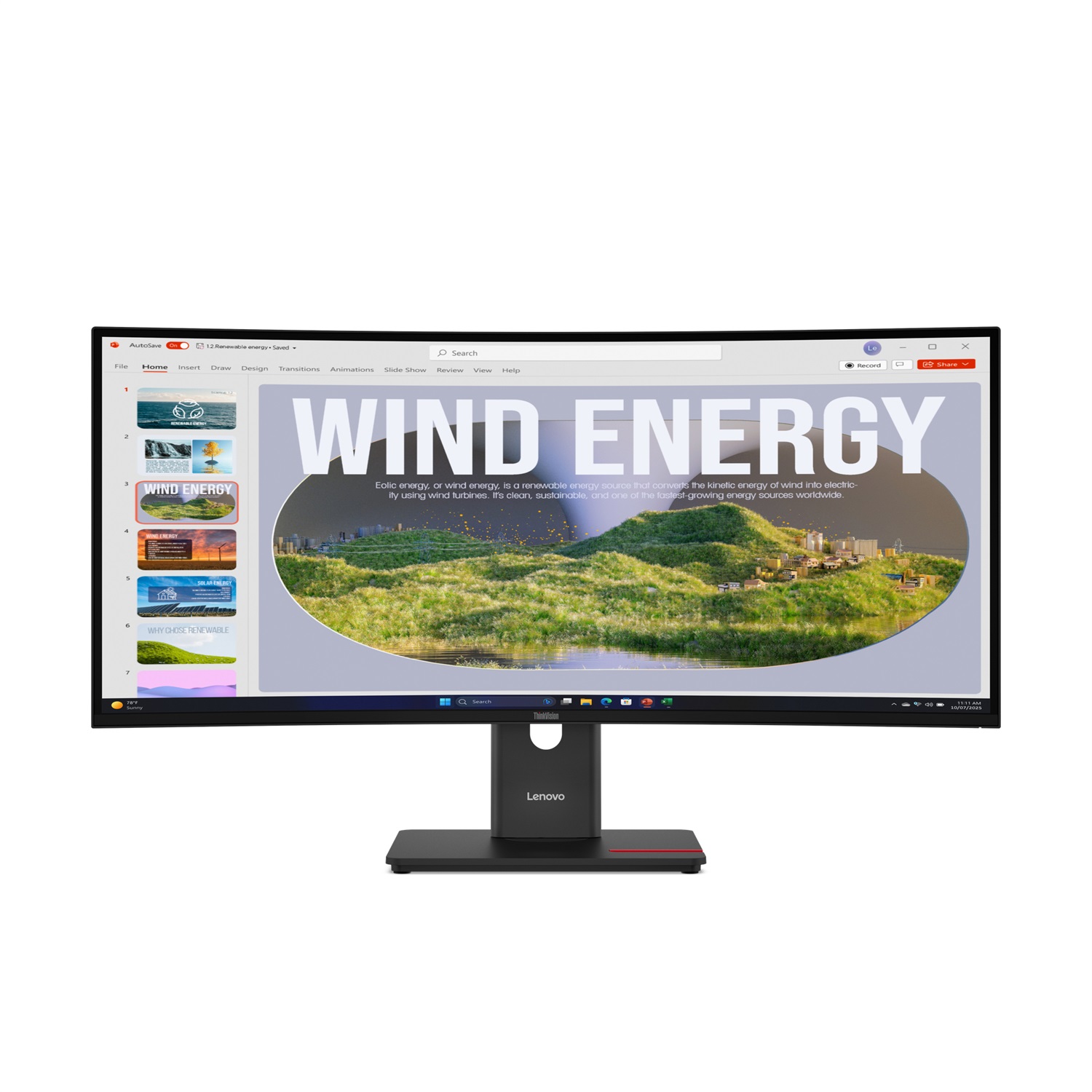 Lenovo ThinkVision T34WD-40 Monitor Curvo LED 34