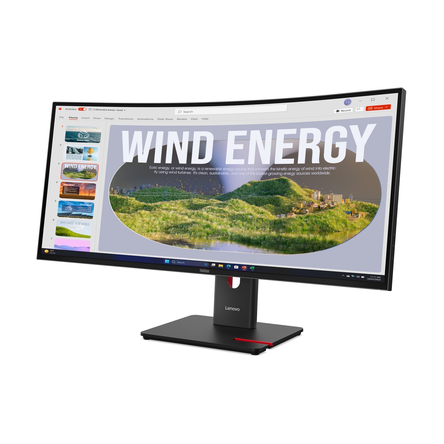 Lenovo ThinkVision T34WD-40 Monitor Curvo LED 34