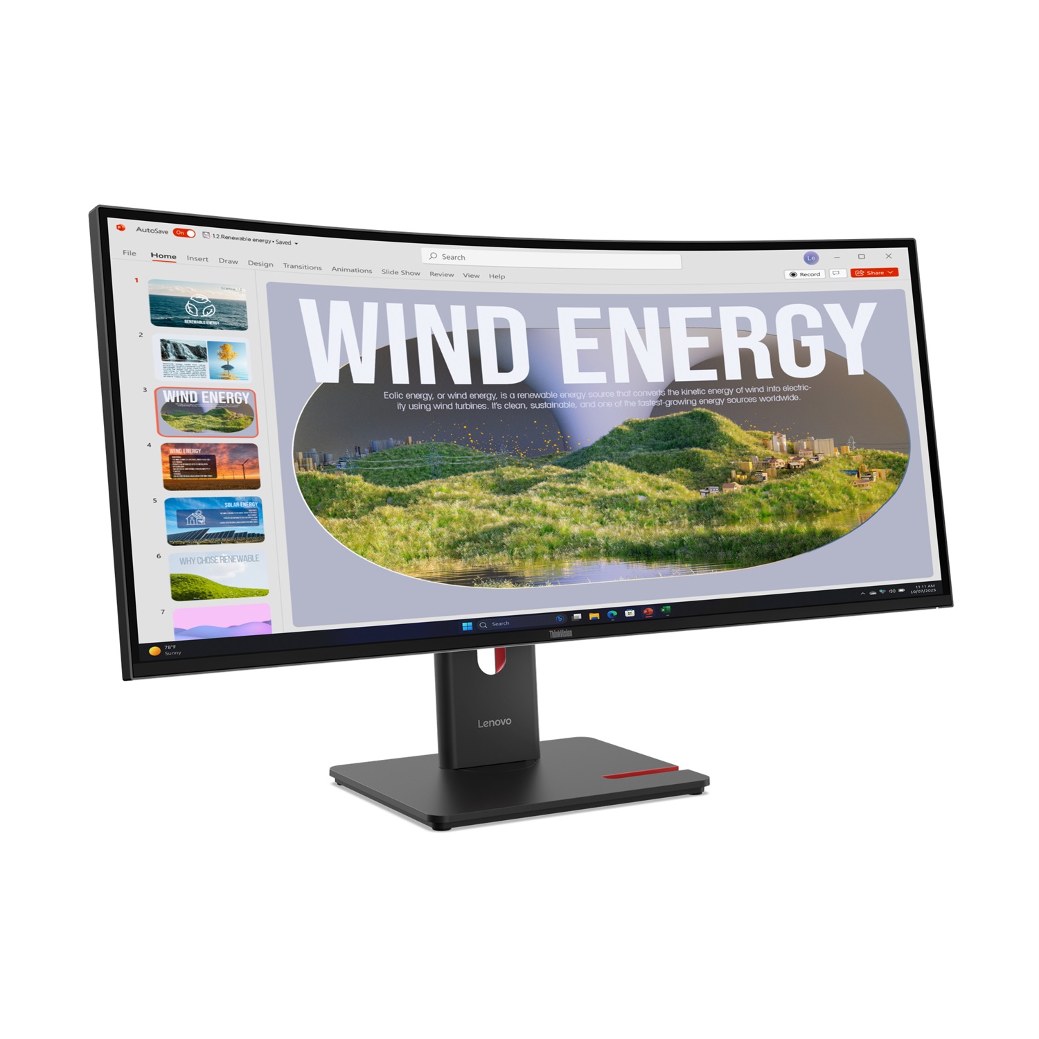Lenovo ThinkVision T34WD-40 Monitor Curvo LED 34