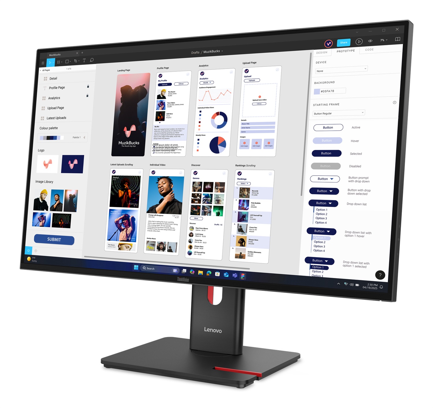 Lenovo ThinkVision T32UD-40 Monitor 31.5