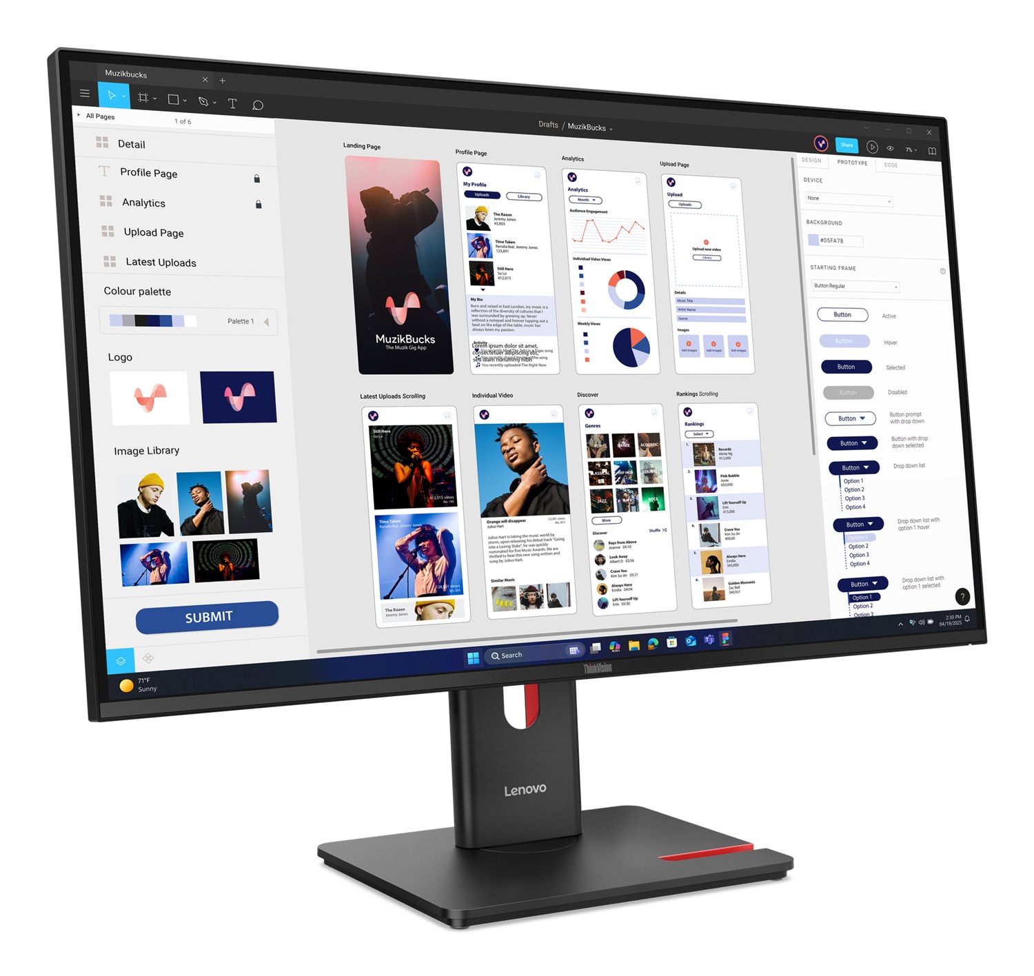 Lenovo ThinkVision T32UD-40 Monitor 31.5