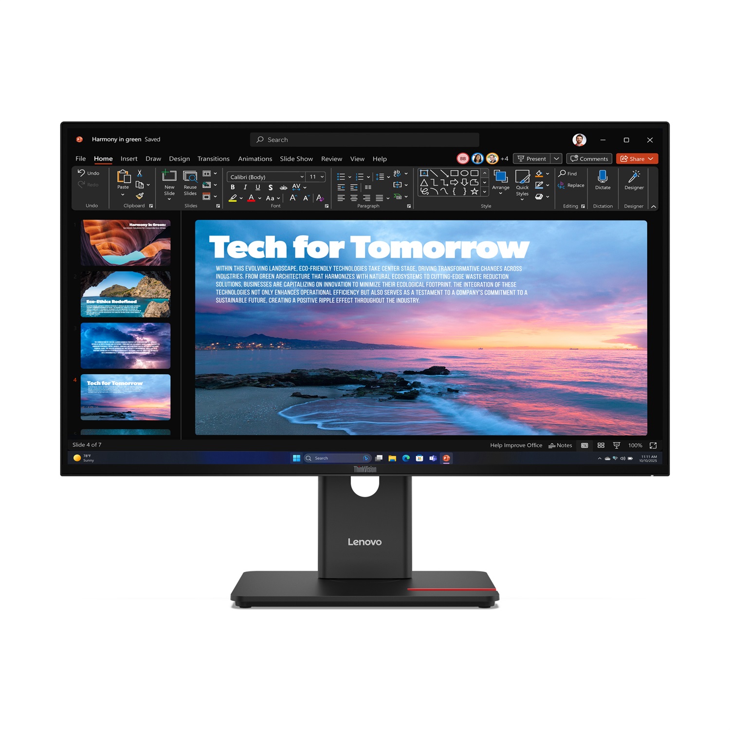 Lenovo ThinkVision T27QD-40 Monitor 27'' QHD IPS con Dock USB-C e Webcam Integrata