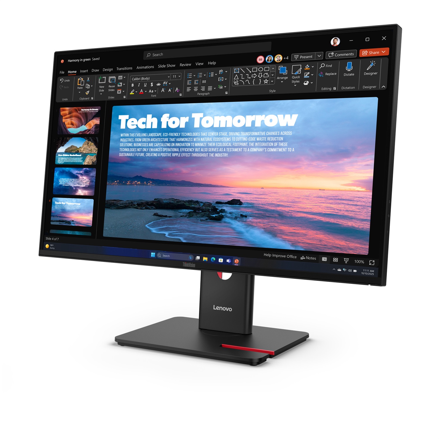 Lenovo ThinkVision T27QD-40 Monitor 27'' QHD IPS con Dock USB-C e Webcam Integrata