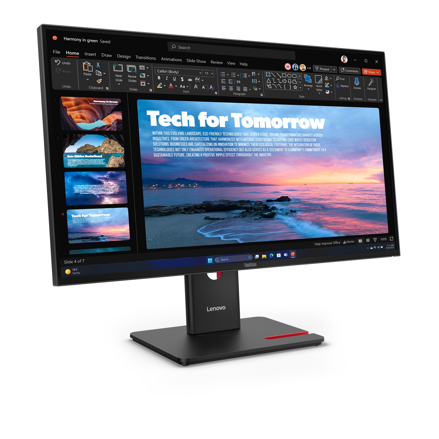 Lenovo ThinkVision T27QD-40 Monitor 27'' QHD IPS con Dock USB-C e Webcam Integrata