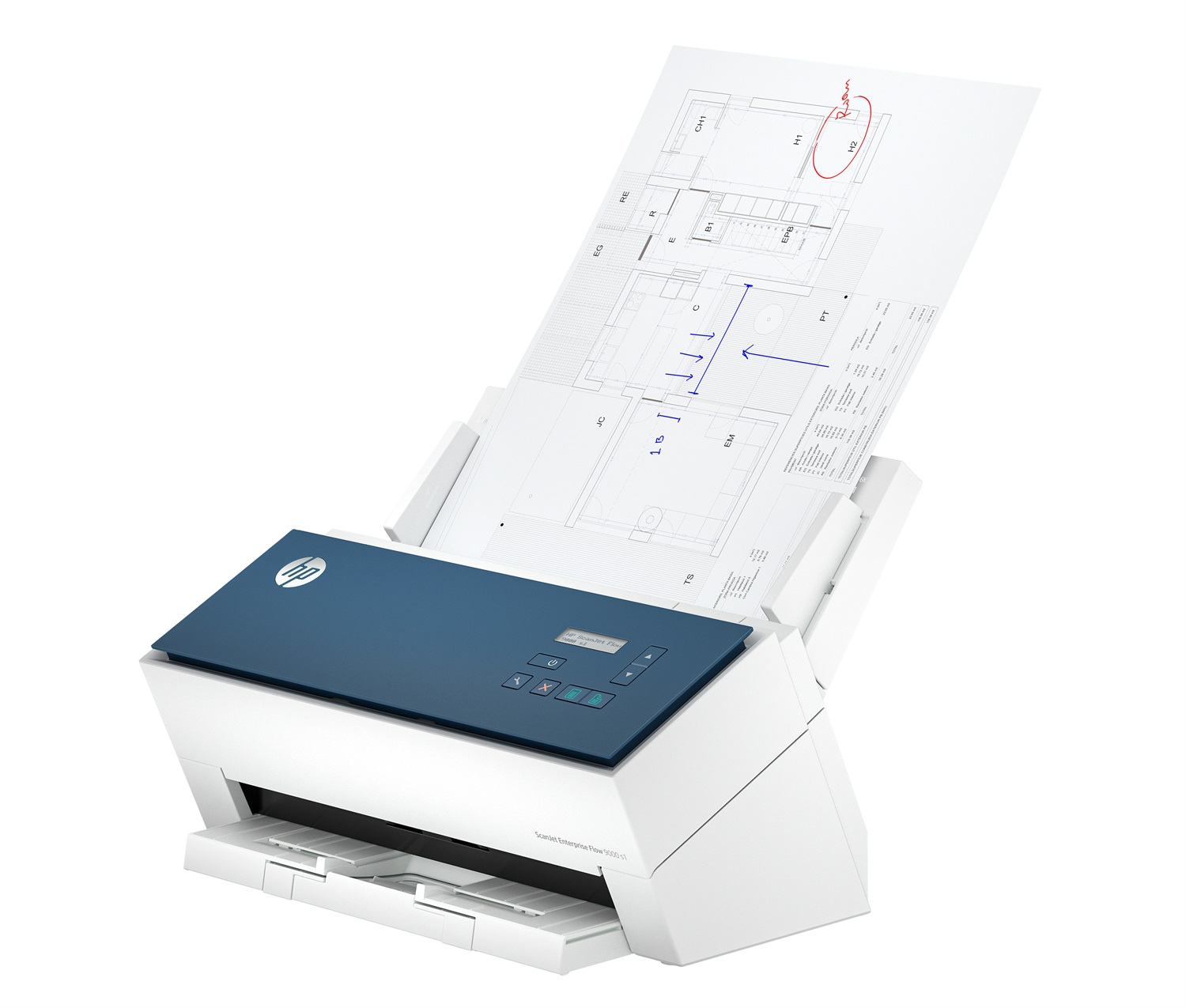 HP ScanJet Enterprise Flow 9000 s1 Scanner A3 ADF 1200 x 1200 DPI 80 ppm Fronte/Retro USB 3.2 Blu e Bianco