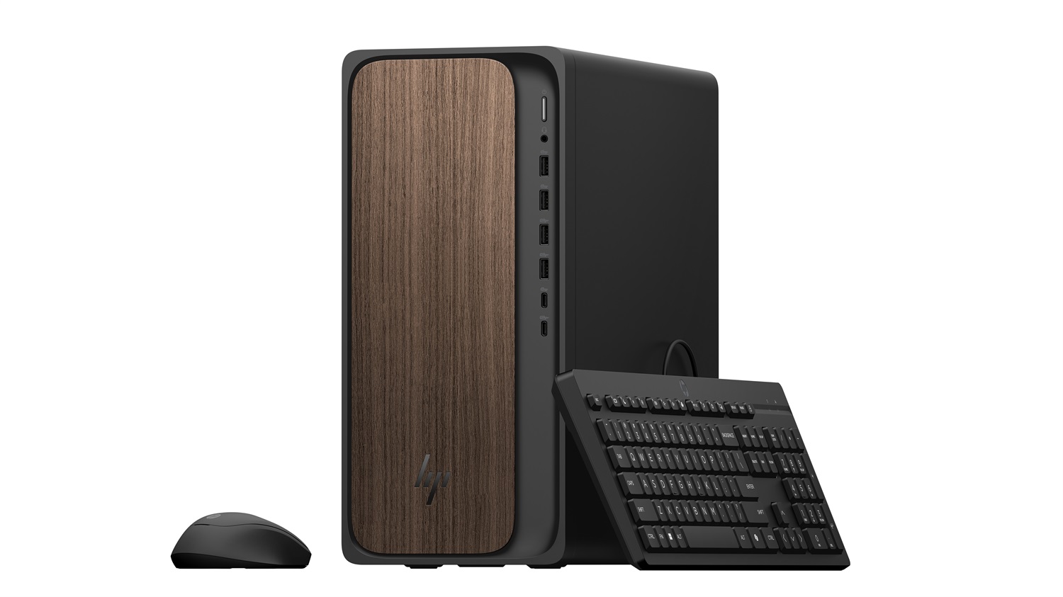HP PC/Workstation Desktop OMNIDESK AI M03 0014NL in Dark Wood - Ideale per lavoro e utilizzo professionale