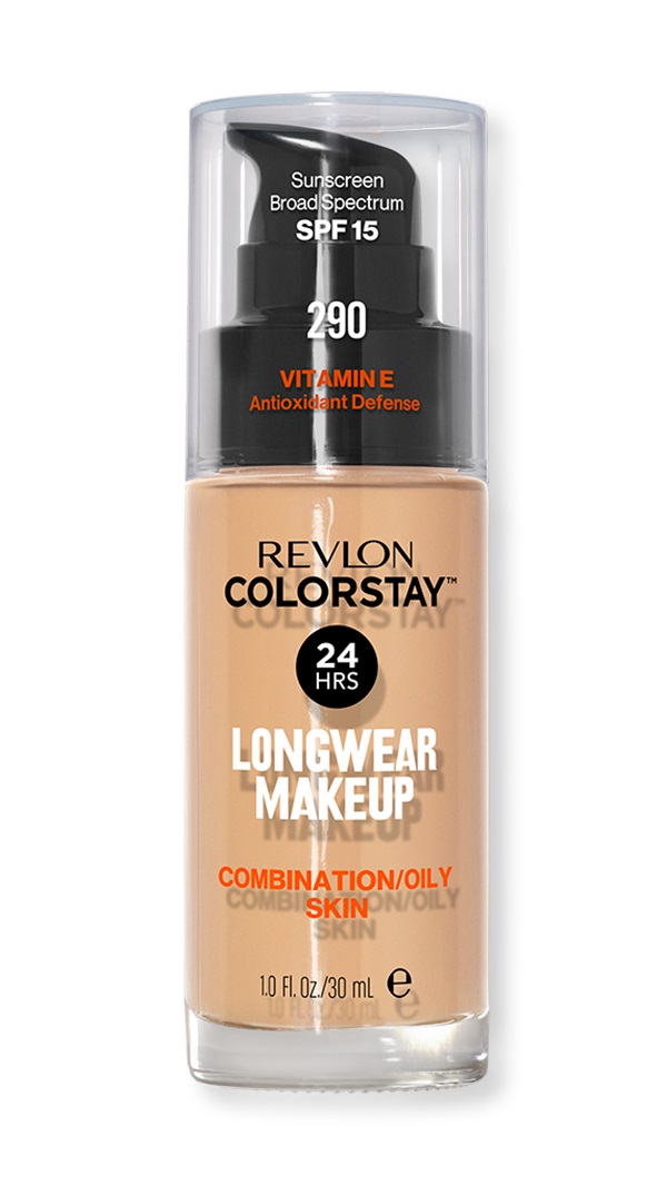 Revlon ColorStay Fondotinta Liquido per Pelli Miste/Grasse SPF15 30 ml - Tonalità 290 Natural Ochre, Finitura Opaca e Durata Fino a 24 Ore