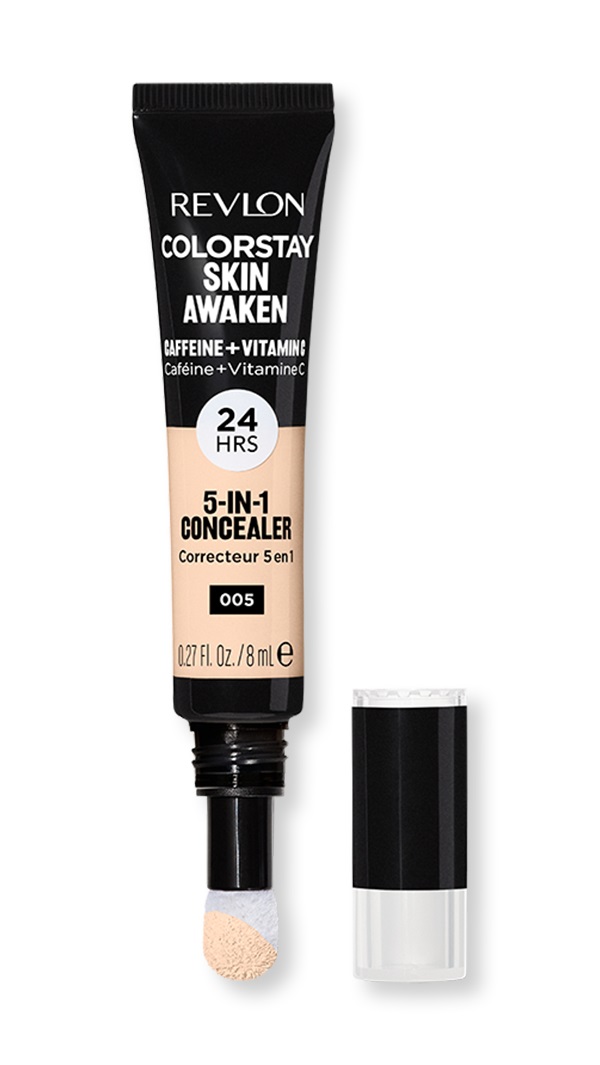 Revlon ColorStay Skin Awaken 5-in-1 Concealer 005 Fair - Correttore Viso Leggero e Cremoso con Caffeina e Vitamina C, Idratante e Illuminante, 8ml