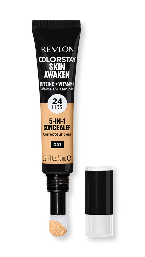 Revlon ColorStay Skin Awaken 5-in-1 Concealer 001 Universal Neutralizer - Correttore Viso Leggero e Cremoso a Lunga Durata con Caffeina e Vitamina C, per Imperfezioni e Occhiaie, 8 ml
