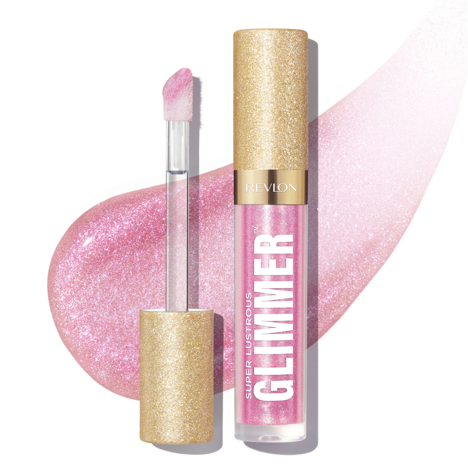 Revlon Super Lustrous Glimmer Gloss lucidalabbra 3,8 ml 002 Pink Prisma - Glitterato Idratante e Rimpolpante, Finish Ultra Lucido e Brillante, Formula a Base di Piante