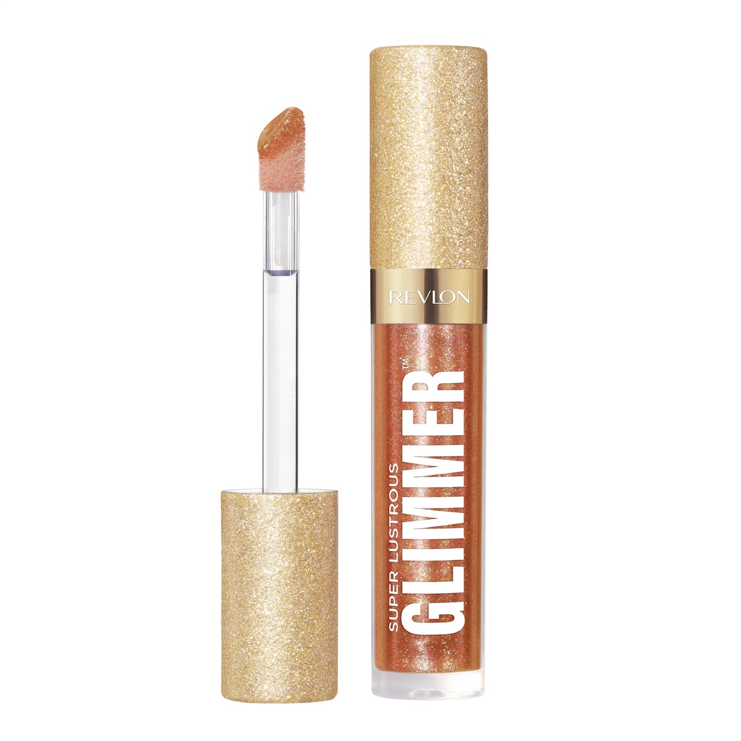 Revlon Super Lustrous Glimmer Gloss 3,8 ml - Lucidalabbra Glitterato Idratante e Rimpolpante, Colore 006 Bronze Spark