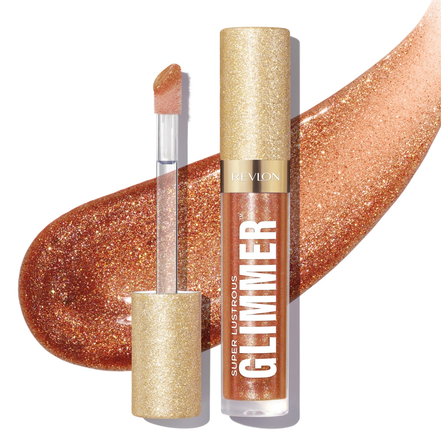 Revlon Super Lustrous Glimmer Gloss 3,8 ml - Lucidalabbra Glitterato Idratante e Rimpolpante, Colore 006 Bronze Spark