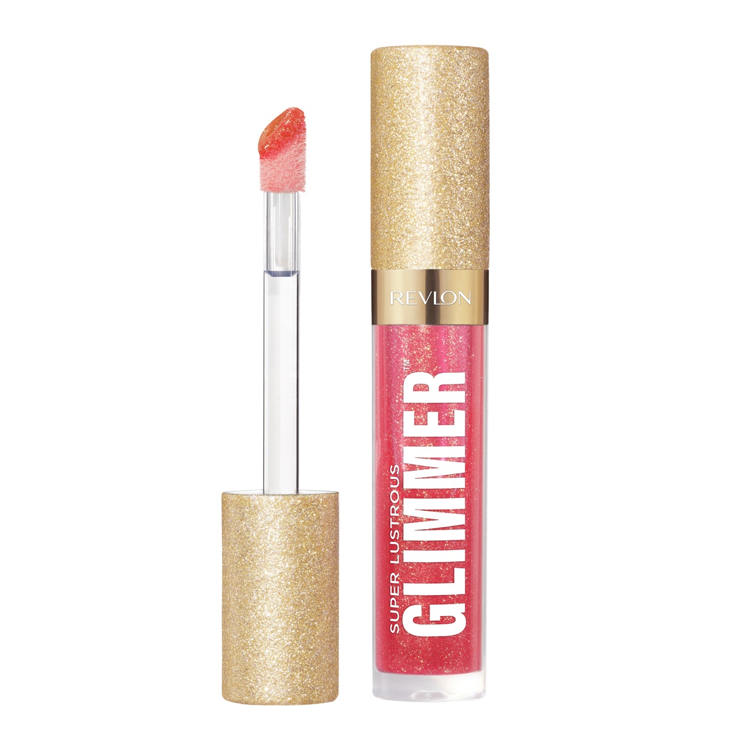 Revlon Super Lustrous Glimmer Gloss 3,8 ml - Lucidalabbra Glitterato Idratante e Rimpolpante, Colore 007 Haute Honey