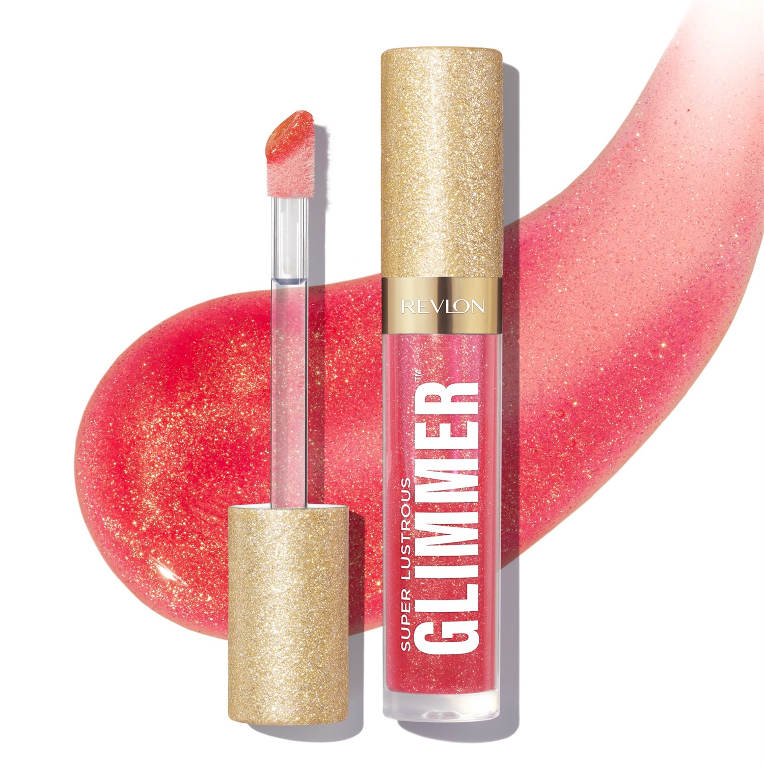 Revlon Super Lustrous Glimmer Gloss 3,8 ml - Lucidalabbra Glitterato Idratante e Rimpolpante, Colore 007 Haute Honey