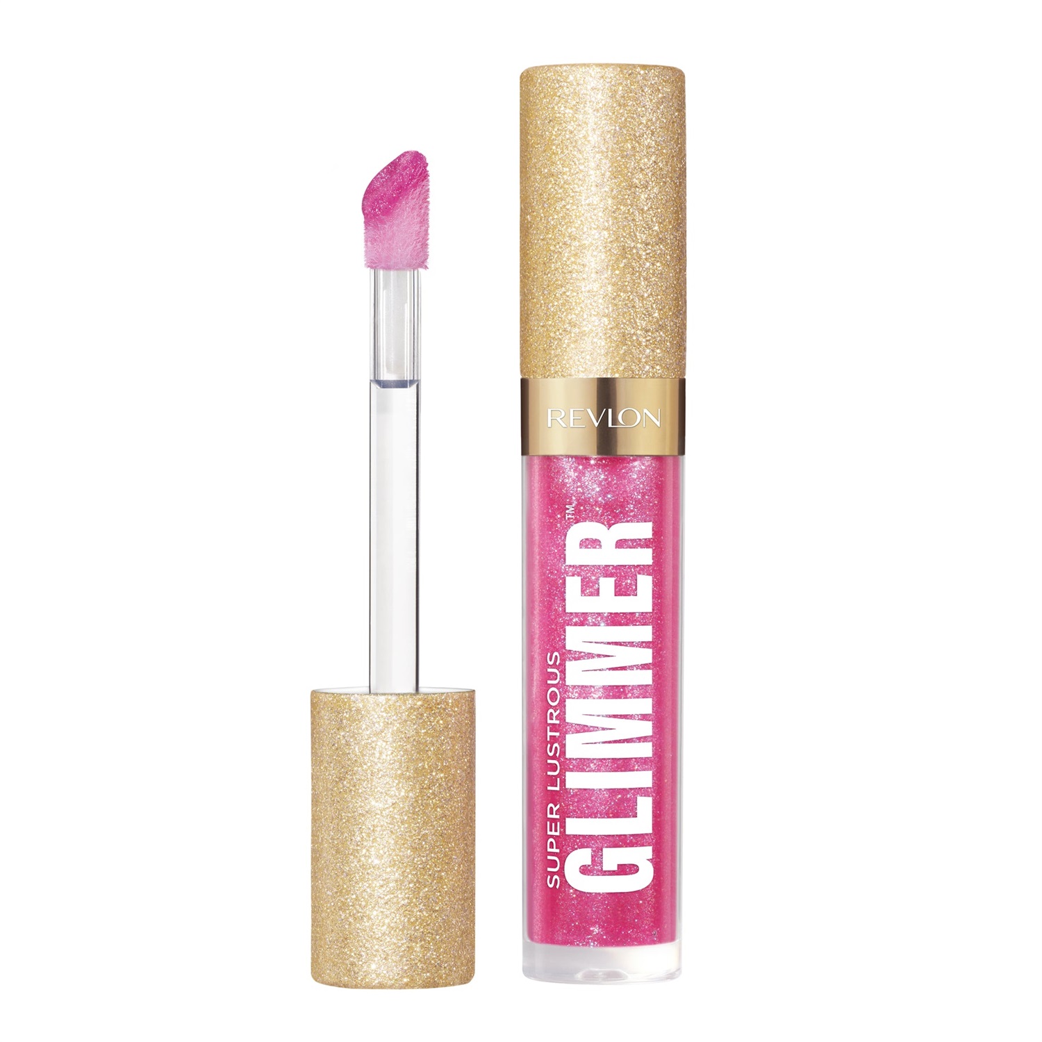 Revlon Super Lustrous Glimmer Gloss 3,8 ml - Lucidalabbra Glitterato Idratante e Rimpolpante, Colore 008 Rose Glow