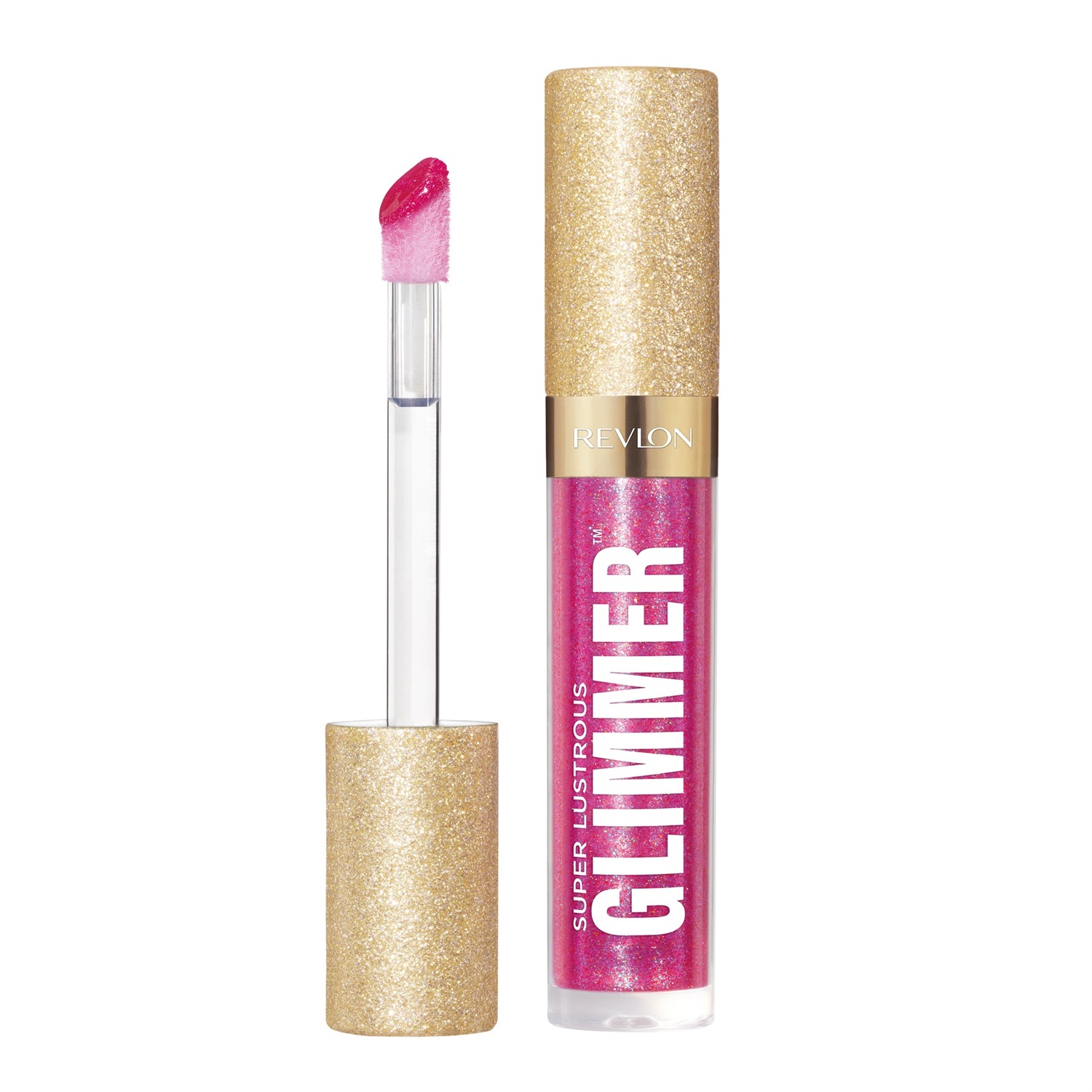 Revlon Super Lustrous Glimmer Gloss 3,8 ml - Lucidalabbra Glitterato Idratante e Rimpolpante, Finish Ultra Lucido, Colore 009 Razz Beamy
