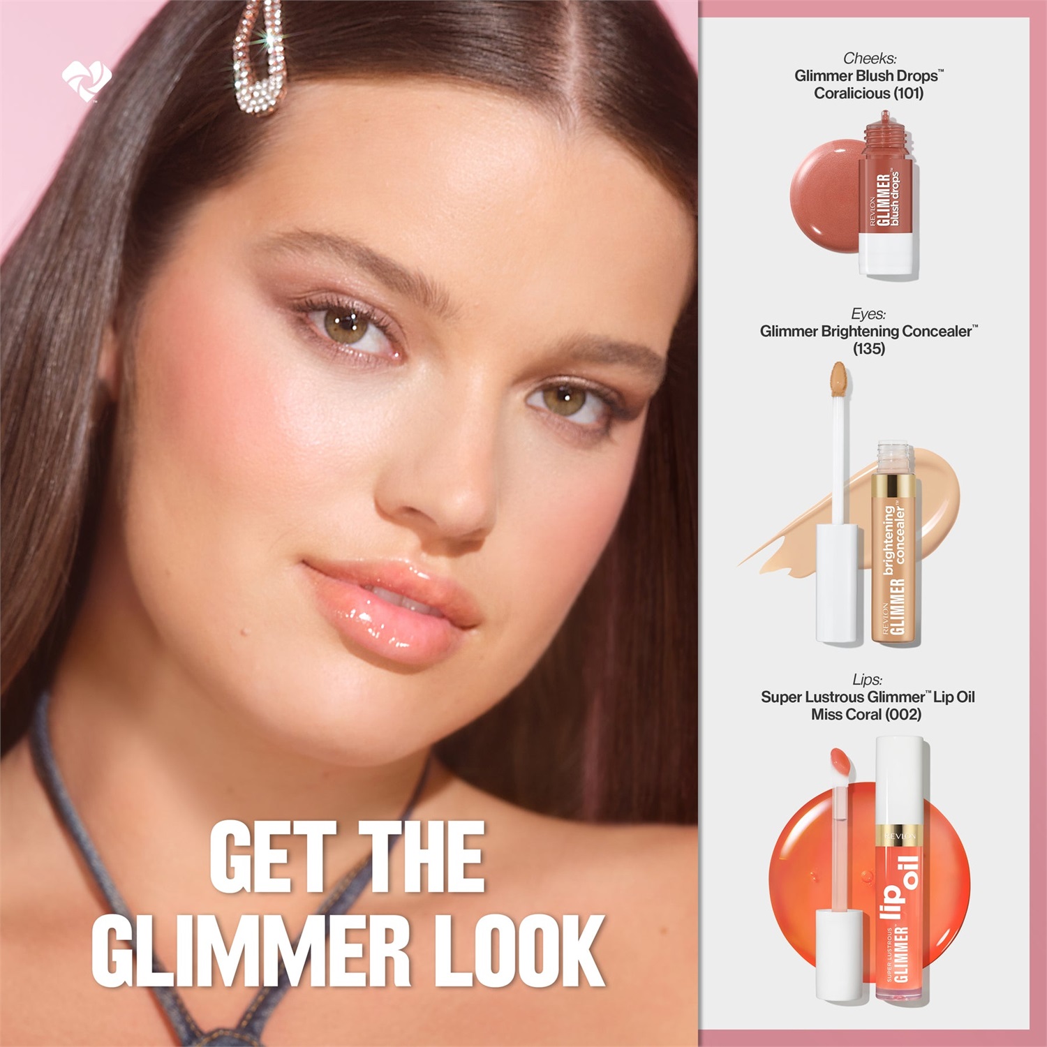 Revlon Super Lustrous Glimmer Lip Oil 002 Miss Coral 3.8ml - Olio Labbra Nutriente, Anti-Ossidante, Rimpolpante e Luminoso con Finish Ultra-Brillante