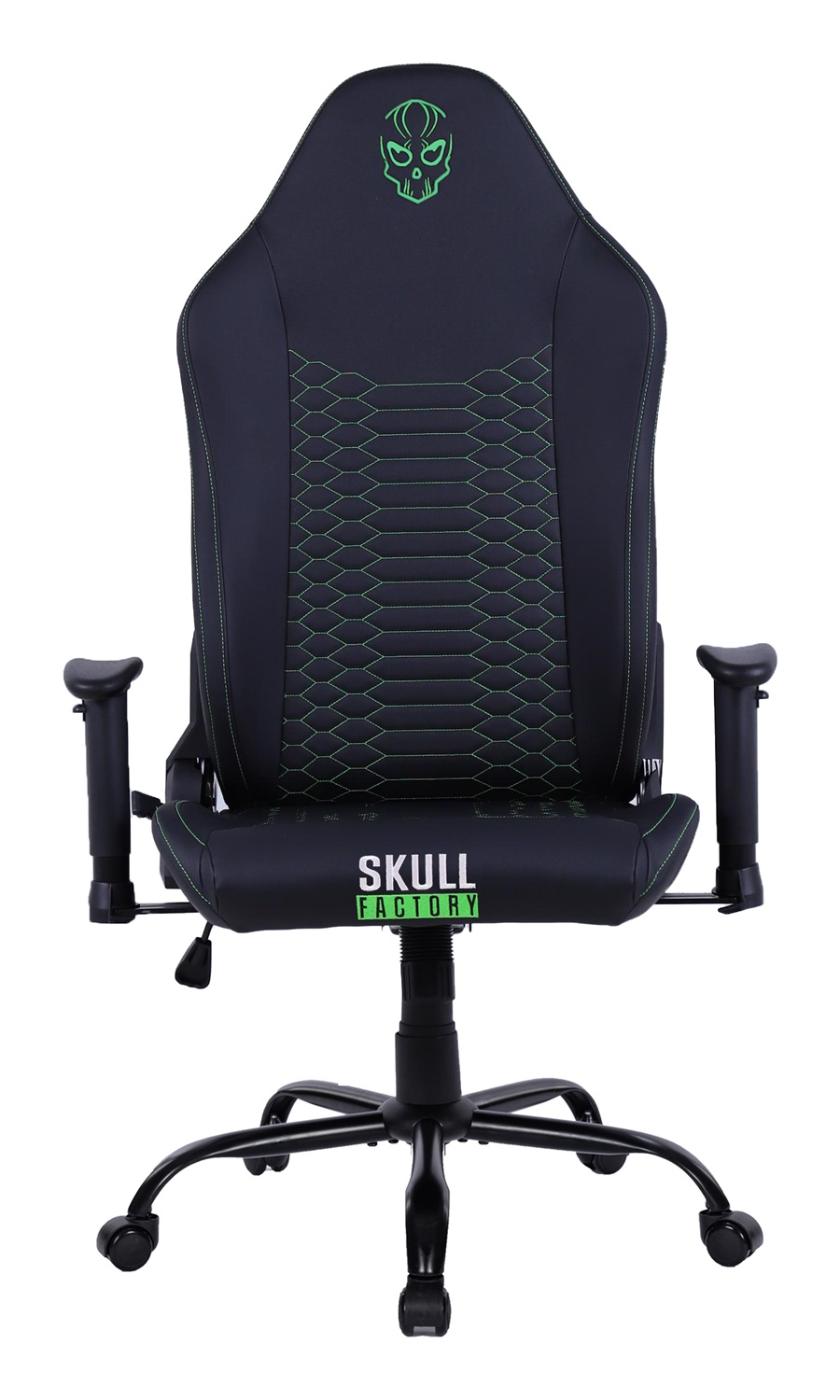Skull Factory Sedia Gaming Master Ergonomica in Pelle Sintetica Nero/Verde