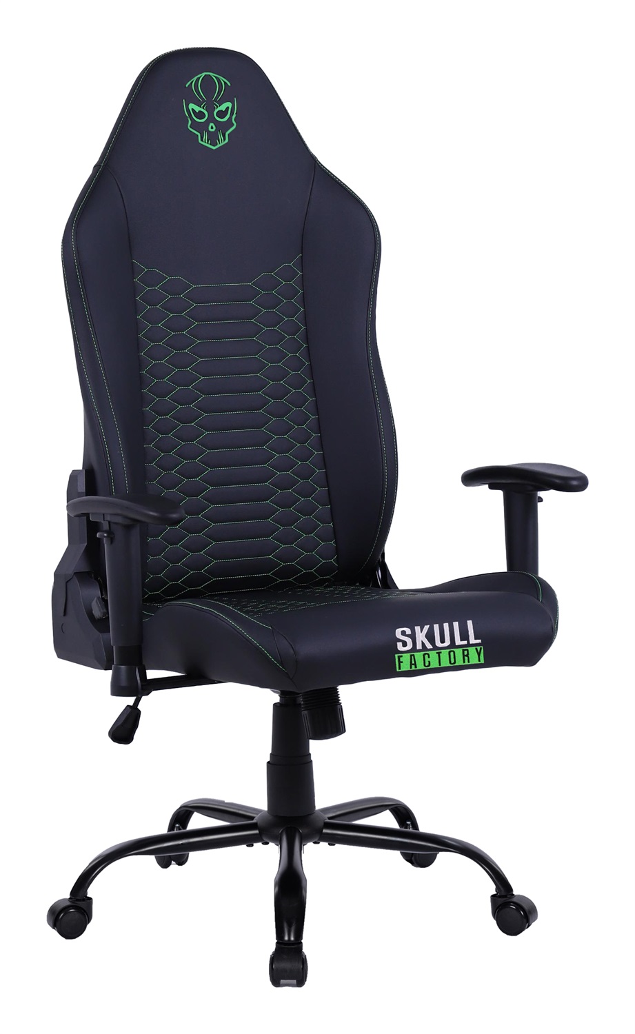 Skull Factory Sedia Gaming Master Ergonomica in Pelle Sintetica Nero/Verde
