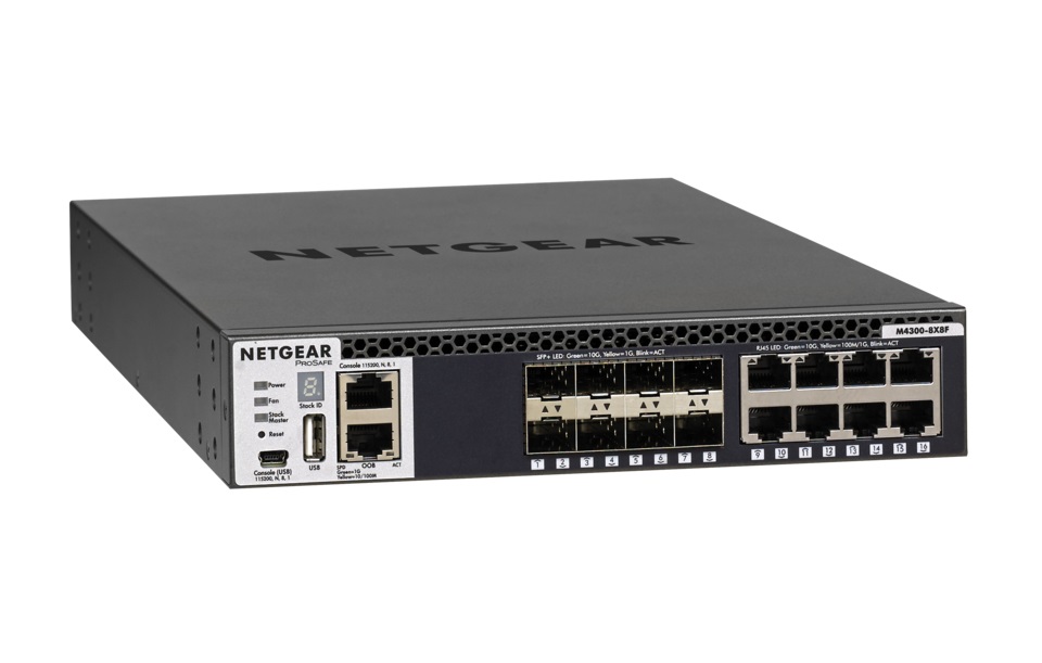 NETGEAR M4300-8X8F Switch L3 Gestito 8 x 10/100/1000/10000 8 x 10G SFP Montabile su Rack 1U