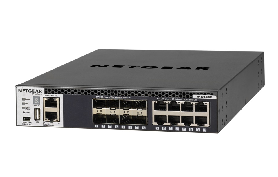 NETGEAR M4300-8X8F Switch L3 Gestito 8 x 10/100/1000/10000 8 x 10G SFP Montabile su Rack 1U