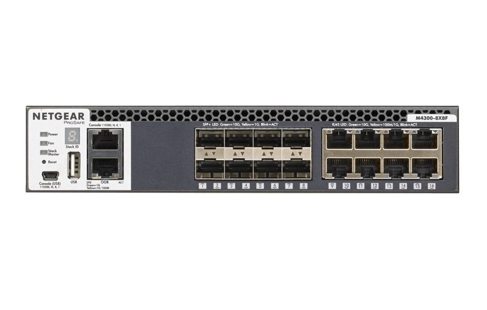 NETGEAR M4300-8X8F Switch L3 Gestito 8 x 10/100/1000/10000 8 x 10G SFP Montabile su Rack 1U