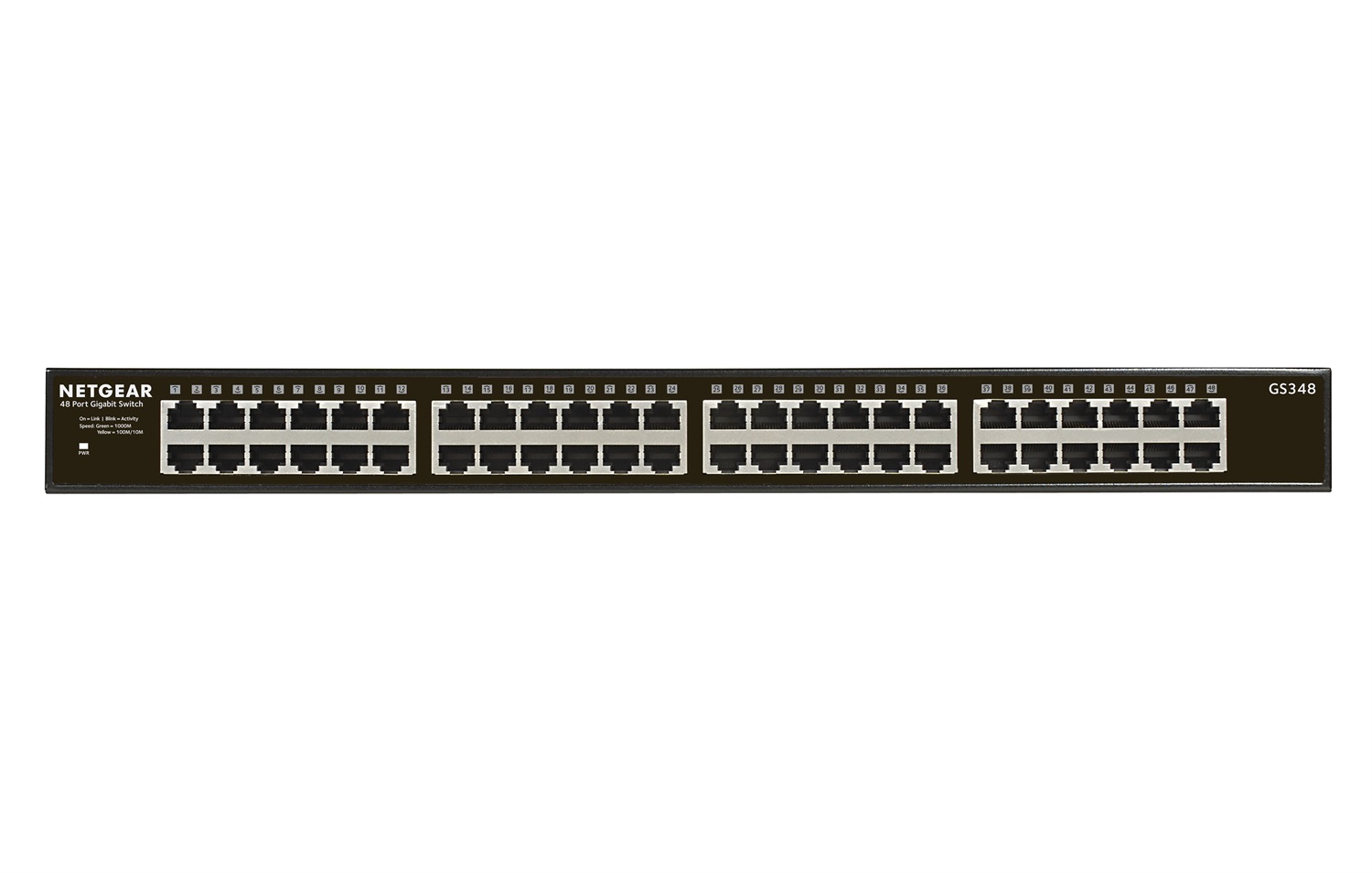 NETGEAR GS348 Switch Ethernet Unmanaged 48 Porte Gigabit (10/100/1000) Rackmount 1U Nero