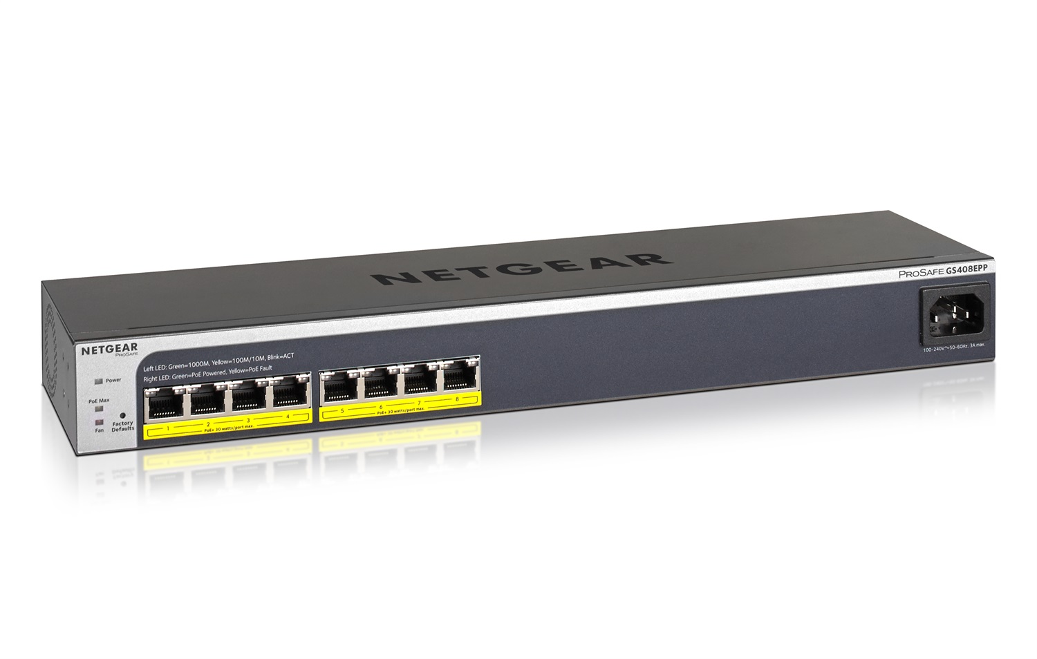 Netgear GS408EPP Switch Gigabit Smart Managed Plus 8 Porte PoE 124W - Gestito L2, 10/100/1000 Mbps, Facile Montaggio