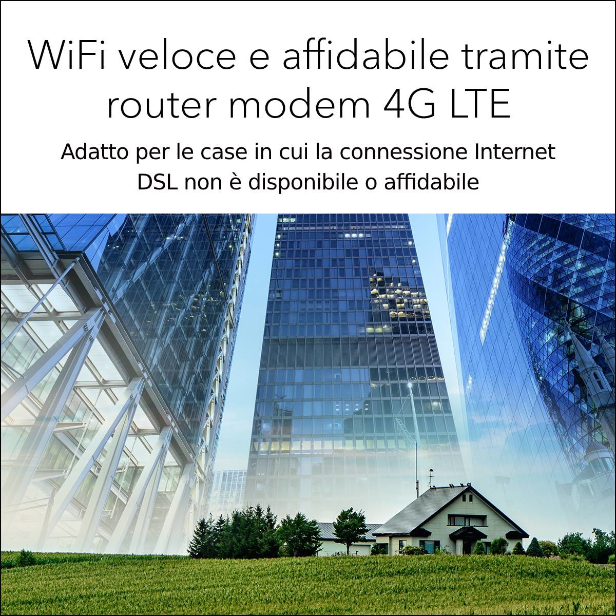 NETGEAR LBR20 Router Wireless 4G LTE Dual-band (2.4 GHz/5 GHz) Wi-Fi 5, Copertura fino a 125 m², Velocità fino a 1.2 Gbps, Gigabit Ethernet, Bianco